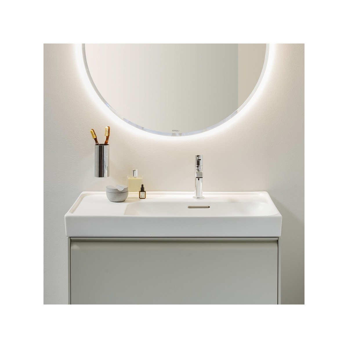 Meda lavabo mural ou à poser sur meuble tablette à gauche noir mat 800x460x80 mm - LAUFEN H8171157161041 