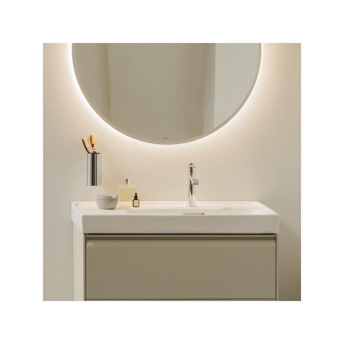 Meda lavabo mural ou à poser sur meuble tablette à gauche noir mat 800x460x80 mm - LAUFEN H8171157161041 