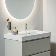 Meda lavabo mural ou à poser sur meuble tablette à gauche blanc mat 800x460x80mm - LAUFEN H8171157571041 