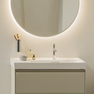 Meda lavabo mural ou à poser sur meuble tablette à gauche blanc mat 800x460x80mm - LAUFEN H8171157571041 