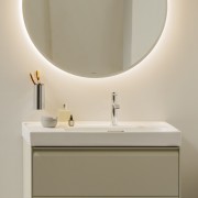 Meda lavabo mural ou à poser sur meuble tablette à gche graphite mat 800x460x80 - LAUFEN H8171157581041 