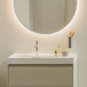 Meda lavabo mural ou à poser sur meuble tablette à droite blanc 800x460x80 mm - LAUFEN H8171160001041 