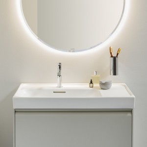 Meda lavabo mural ou à poser sur meuble tablette à droite noir mat 800x460x80 mm - LAUFEN H8171167161041 