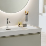 Meda lavabo mural ou à poser sur meuble tablette à droite noir mat 800x460x80 mm - LAUFEN H8171167161041 