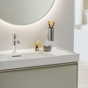 Meda lavabo mural ou à poser sur meuble tablette à droite blanc mat 800x460x80mm - LAUFEN H8171167571041 