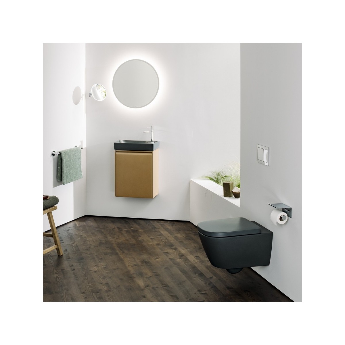 Meda cuvette susp silent flush ss bride noir mat 540x360x355 - LAUFEN H8201107160001 