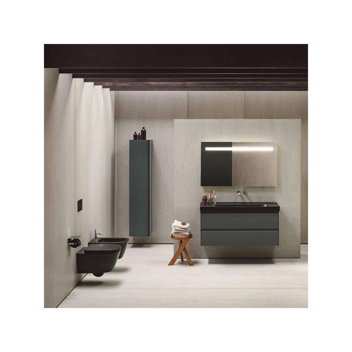 Meda cuvette susp silent flush ss bride noir mat 540x360x355 - LAUFEN H8201107160001 