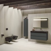 Meda cuvette susp silent flush ss bride noir mat 540x360x355 - LAUFEN H8201107160001 