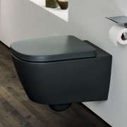 Meda abattant wc déclips frein de chute charn acier inoxyd noir mat 445x365x50 - LAUFEN H8911137160001 