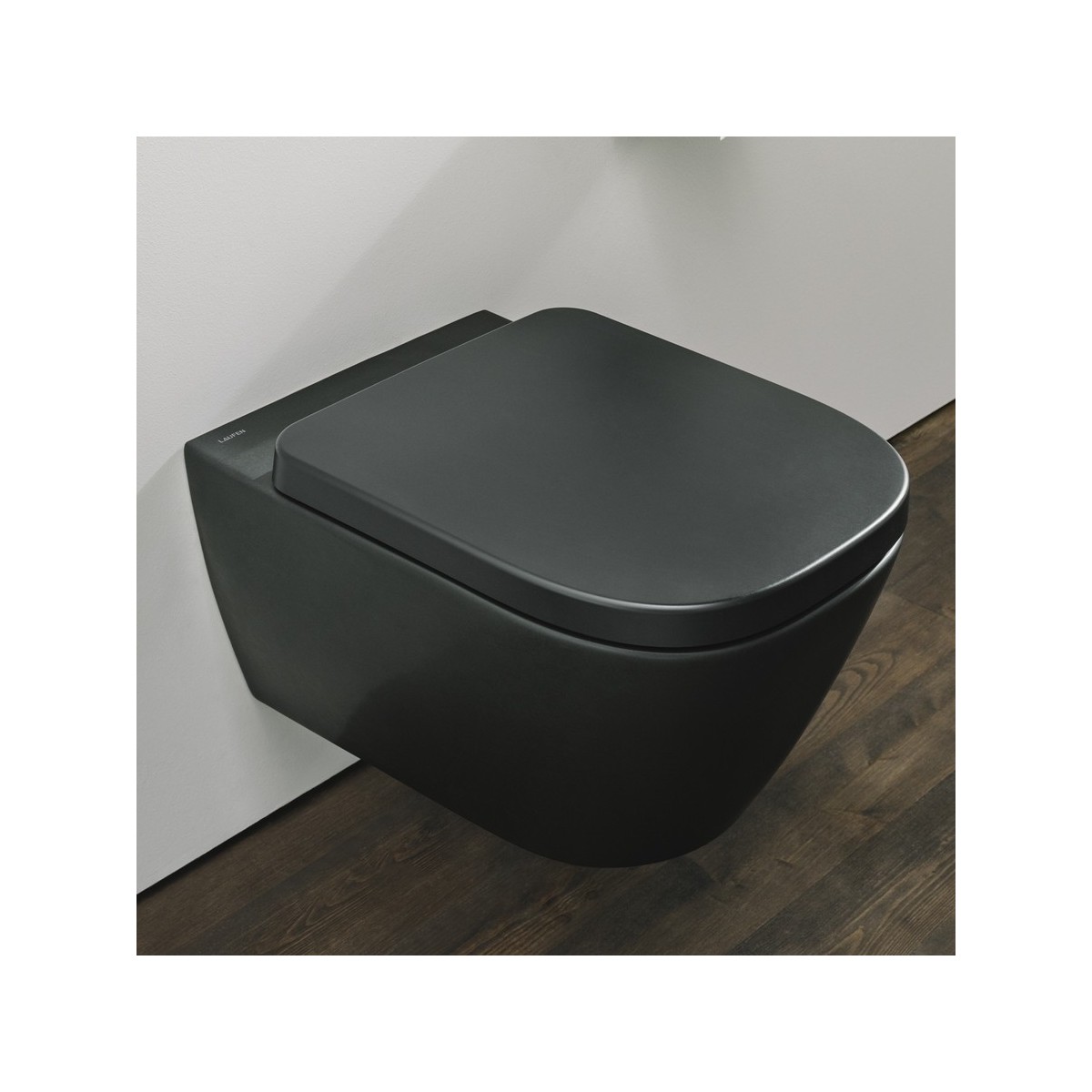 Meda abattant wc déclips frein de chute charn acier inoxyd noir mat 445x365x50 - LAUFEN H8911137160001 