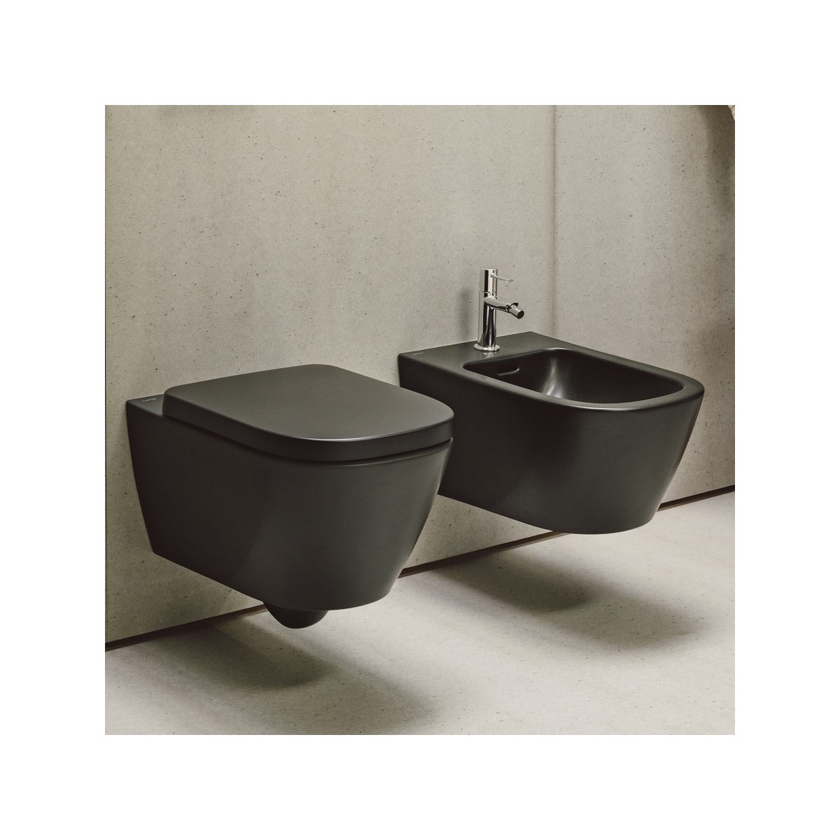 Meda abattant wc déclips frein de chute charn acier inoxyd noir mat 445x365x50 - LAUFEN H8911137160001 