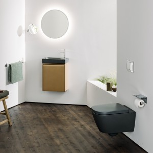 Meda abattant wc déclips frein de chute charn acier inoxyd noir mat 445x365x50 - LAUFEN H8911137160001 