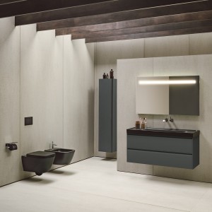 Meda abattant wc déclips frein de chute charn acier inoxyd noir mat 445x365x50 - LAUFEN H8911137160001 