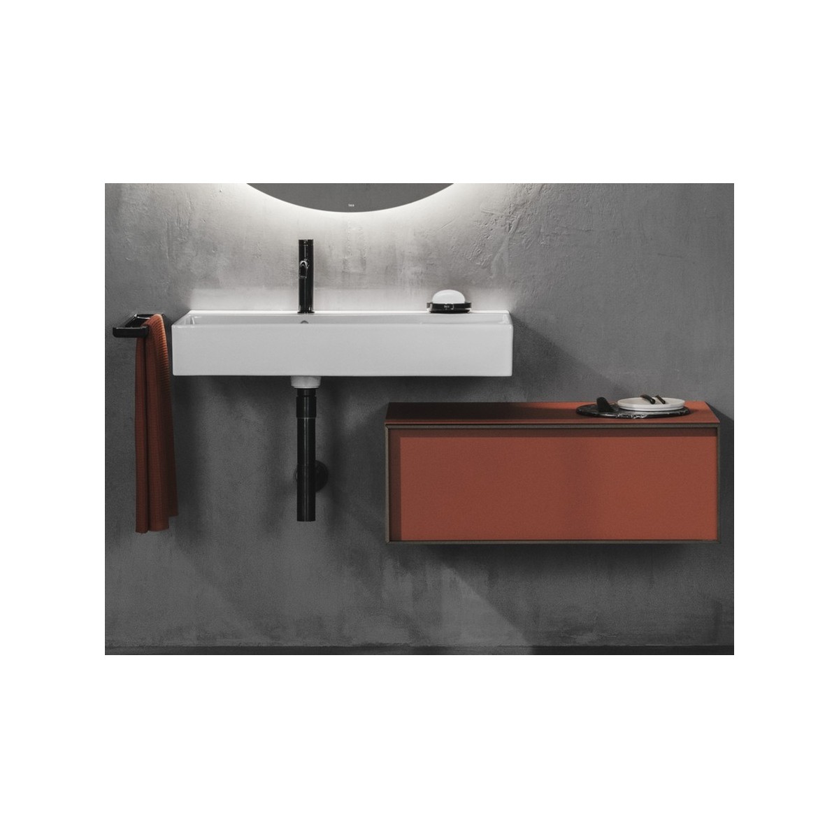 Lavabo square mural avec trop-plein Inspira blanc - ROCA A32752B000 