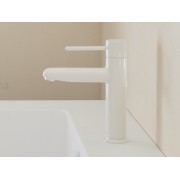 Nu mitigeur lavabo "s" corps lisse poignée fine blanc brillant - ROCA A5A323FP30 