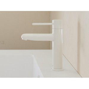 Nu mitigeur lavabo "s" corps lisse poignée fine blanc brillant - ROCA A5A323FP30 