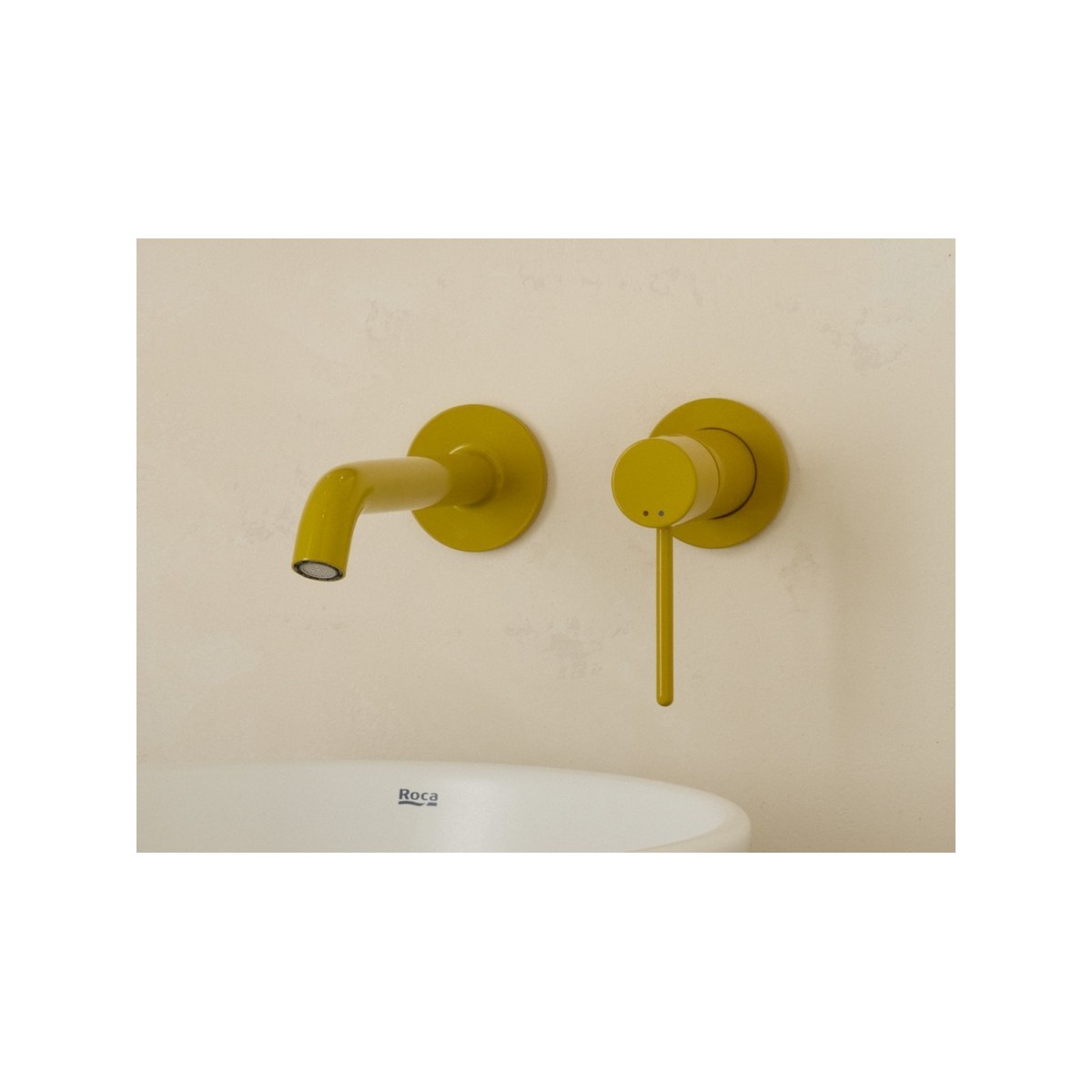 Nu mitigeur lavabo à encastrer avec poignée fine jaune miel - ROCA A5A353FP10 