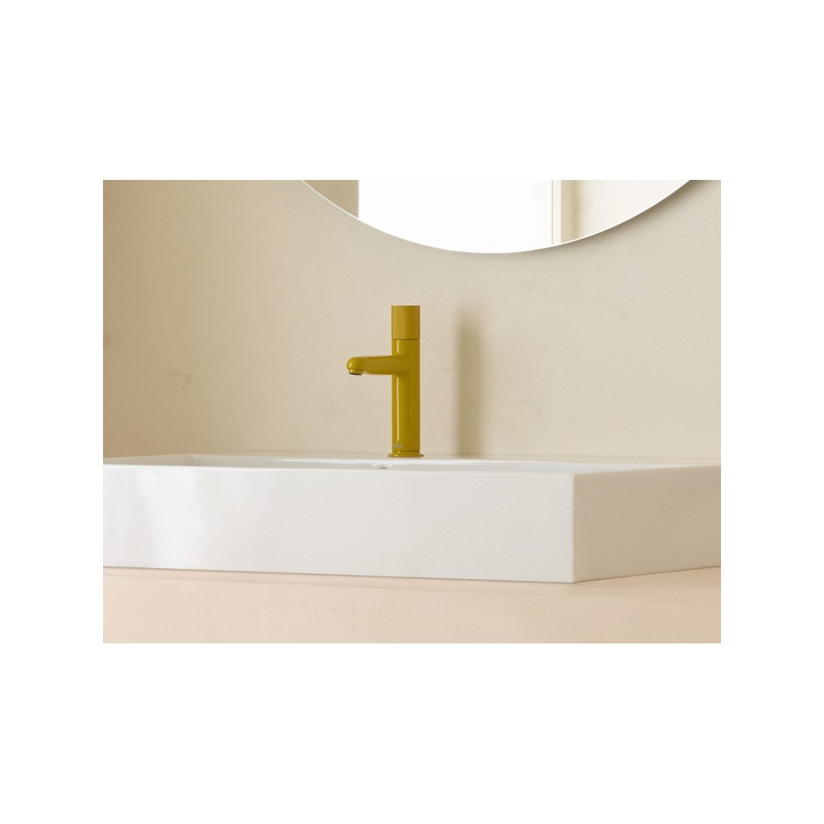 Nu mitigeur lav "s" corps lisse avec flexibles poignée cannelée jaune miel - ROCA A5A3B3FP10 