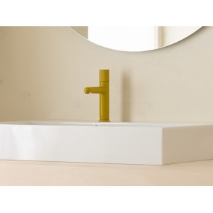 Nu mitigeur lav "s" corps lisse avec flexibles poignée cannelée jaune miel - ROCA A5A3B3FP10 