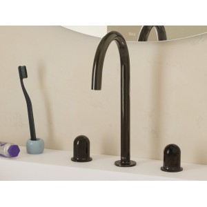 Nu mélangeur pour lavabo "l" 3 trous corps lisse poignée dôme bleu cobalt - ROCA A5A3V3FP00 