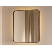 Luna miroir carré avec cadre noir et éclairage d’ambiance led 800 x 800 mm - ROCA A812422000 