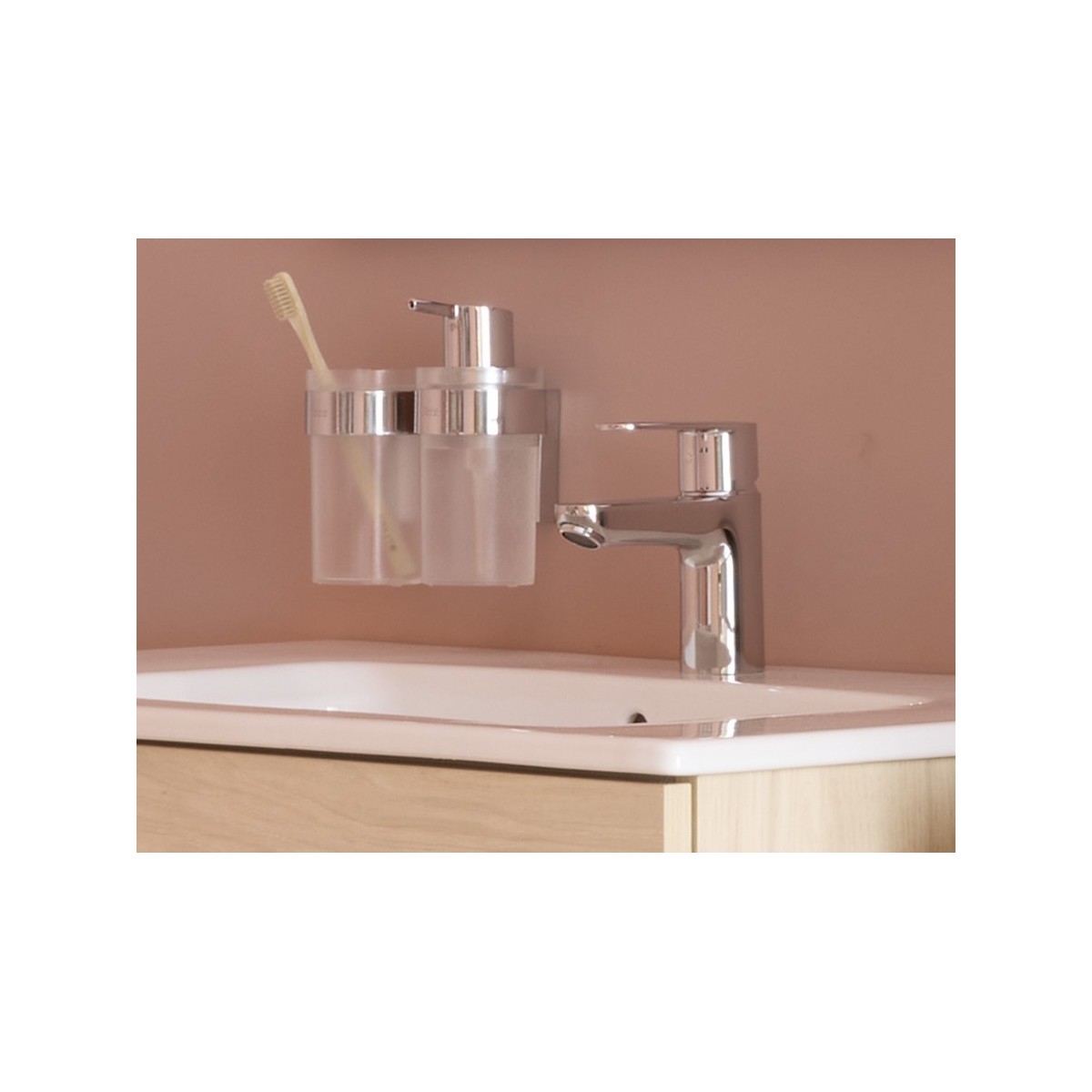 Victoria square distributeur de savon liquide en métal à fixer au mur chromé - ROCA A817892C00 