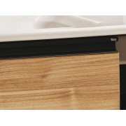 The Gap Pack Compact 2 Tiroirs (Unik+Miroir) 800Mm Noyer/Poignées Noires - ROCA A851528517 