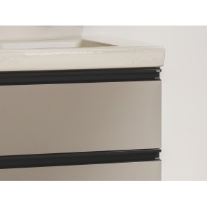 The Gap Pack Compact 2T (Unik+Miroir) 800Mm Gris Moyen Mat/Poignées Noires - ROCA A851528547 