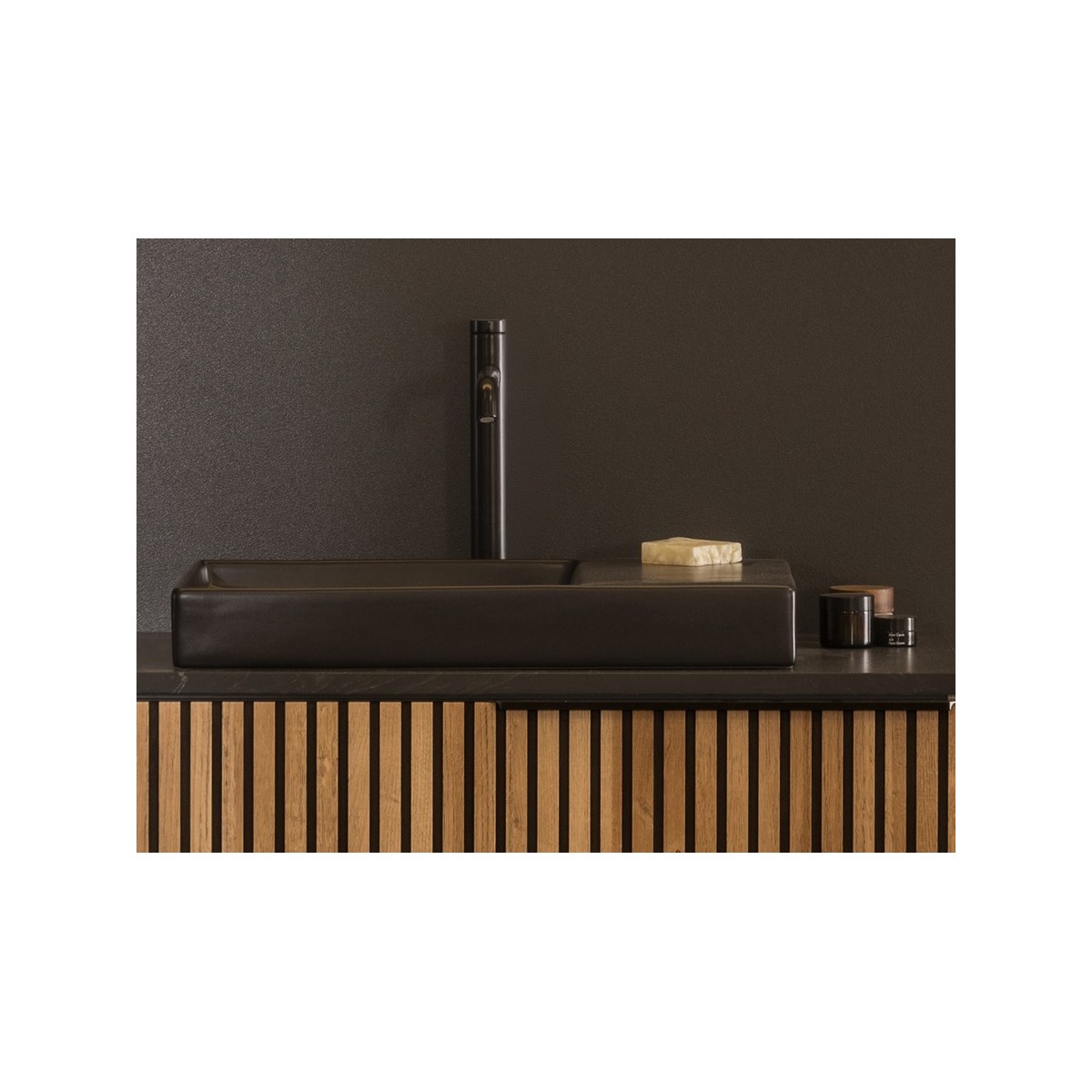 Horizon unik meuble 1t 900+plan noir+vasque dash noire mate - ROCA A851955553 