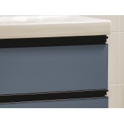 The gap unik 2 tiroirs lavabo asym dte 1000 mm bleu mat/ poignées noires - ROCA A851967548 