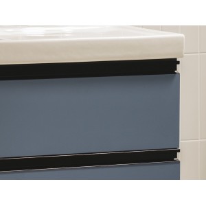 The gap unik 2 tiroirs lavabo asym dte 1000 mm bleu mat/ poignées noires - ROCA A851967548 