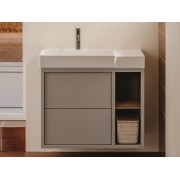 Tura unik 2t 2 niches lat lavabo asymétrique g 800 gris clair mat - ROCA A852028559 