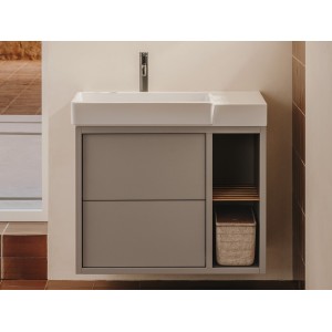 Tura unik 2t 2 niches lat lavabo asymétrique g 800 gris clair mat - ROCA A852028559 