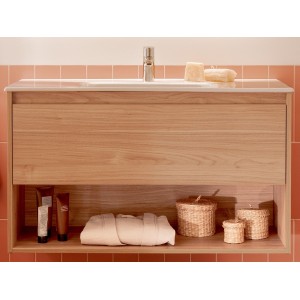 Tenor unik (meuble 1 tiroir et 1 niche inférieure + lavabo) 1000 mm noyer - ROCA A852081517 