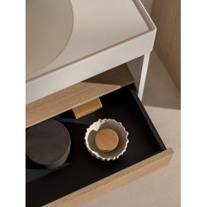 Meridian meuble 2 tiroirs et 1 niche blanc mat et aulne 800 mm - ROCA A858107607 