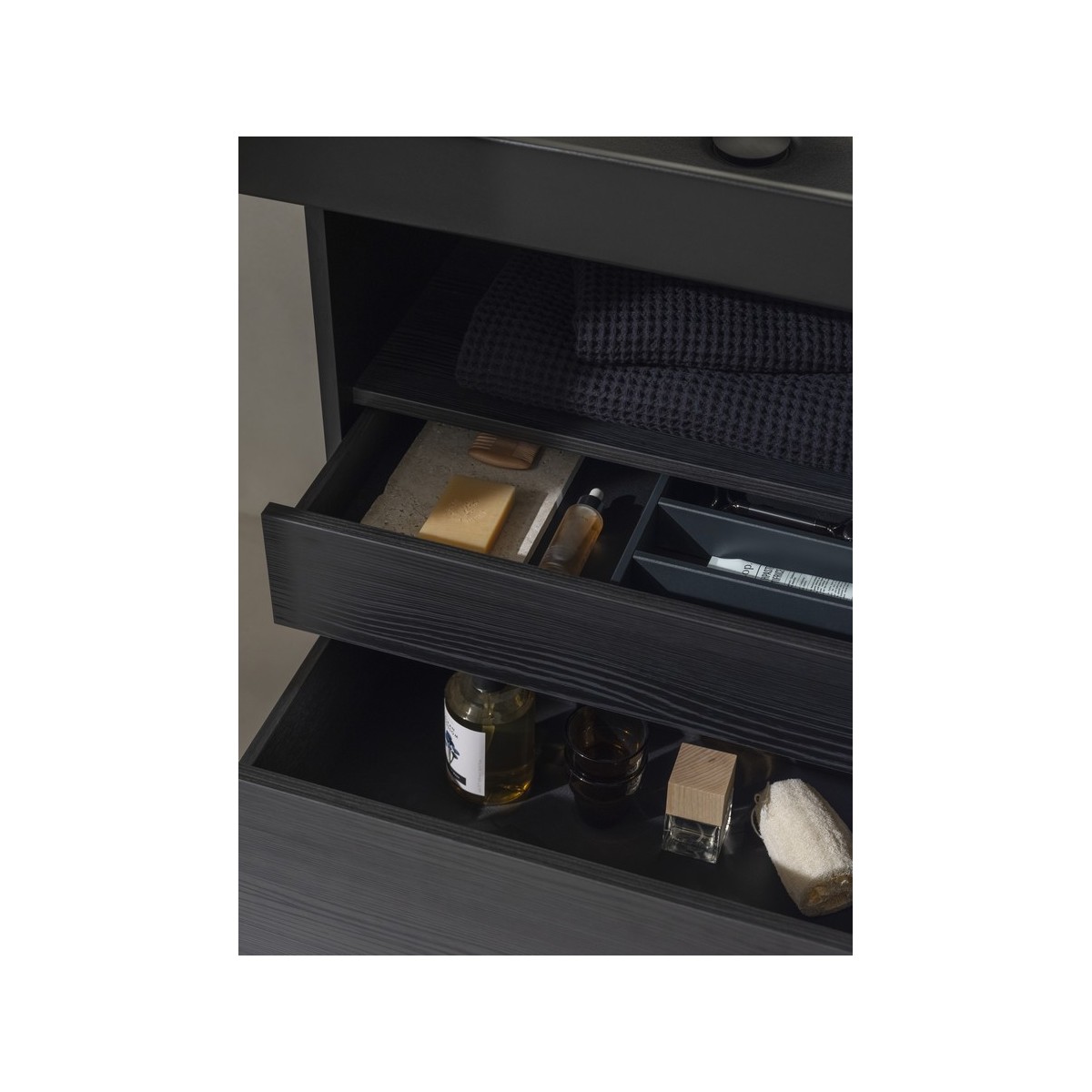 Meridian meuble 2 tiroirs et 1 niche noir mat et ébène 800 mm - ROCA A858107610 