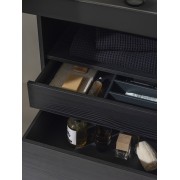 Meridian meuble 2 tiroirs et 1 niche noir mat et ébène 800 mm - ROCA A858107610 