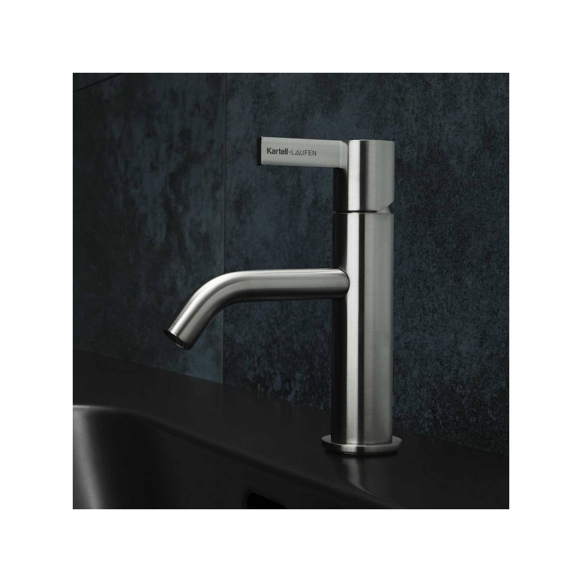 Kartell • laufen mitigeur de lavabo, bec fixe 135mm sans vidage pvd couleur inox - LAUFEN H3113310901201 