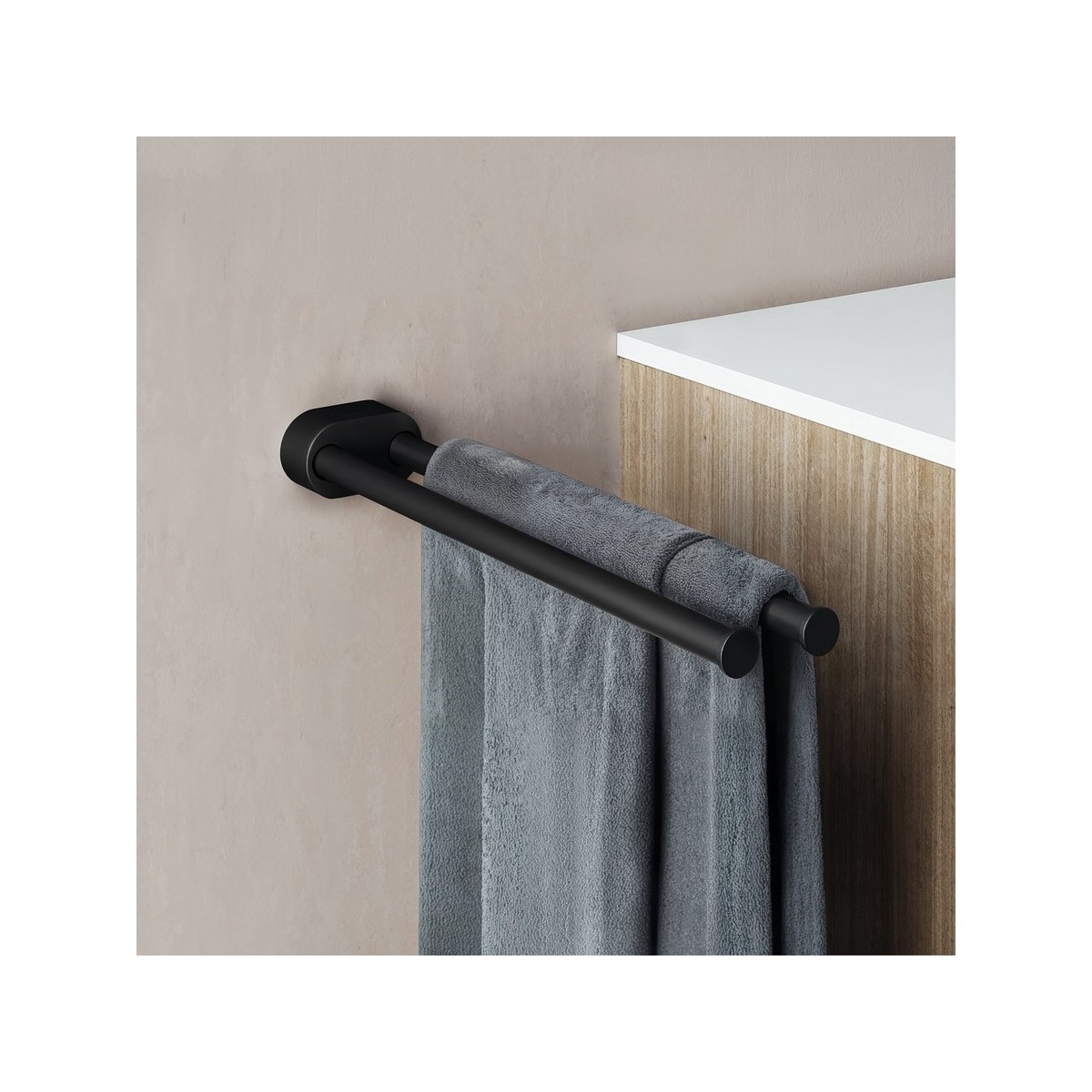 Niara porte-serviettes pivotant double 40 cm titane noir mat 78x402x45 mm - LAUFEN H3810611630011 