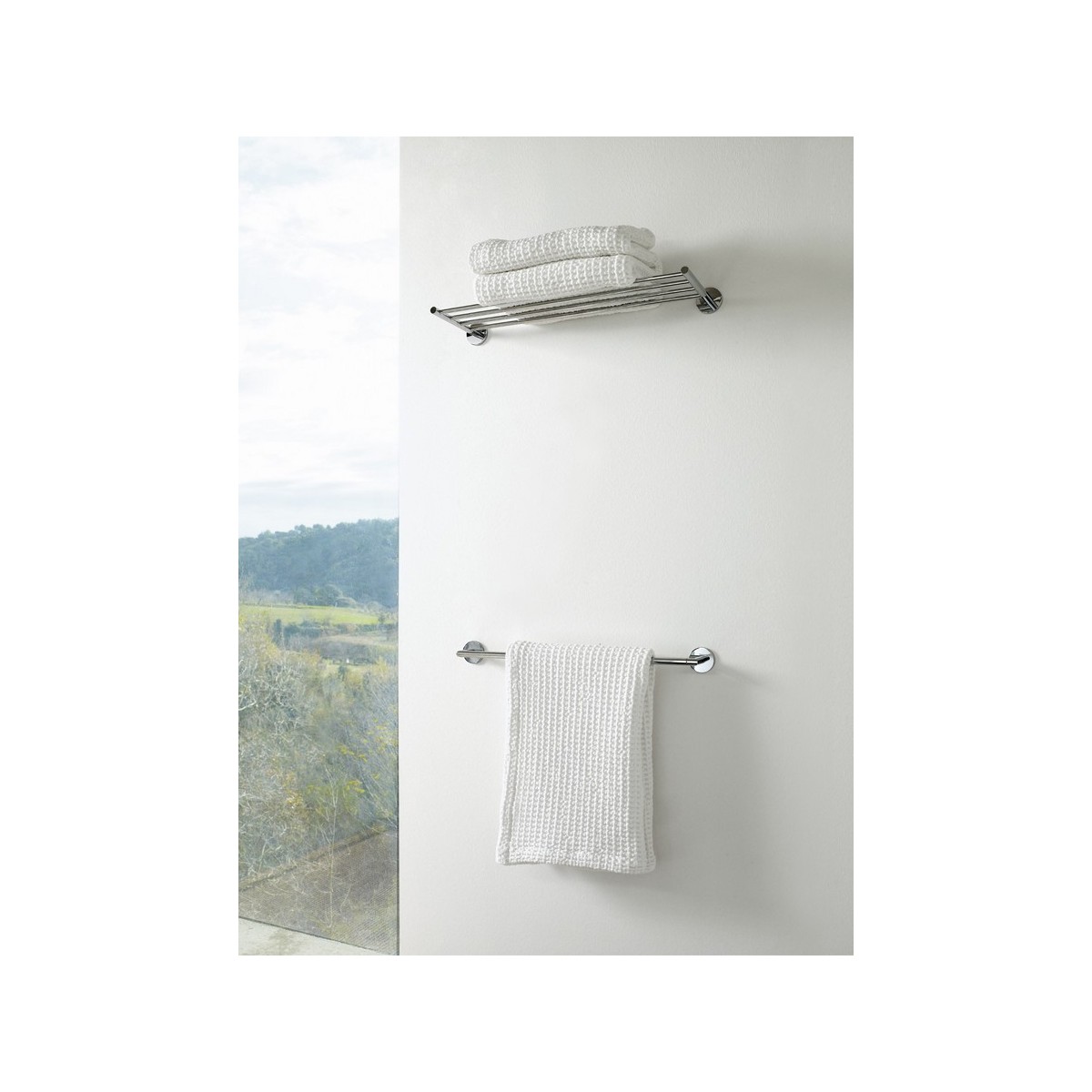 Cana porte-serviettes 60 cm à coller chromé chromé 605x67x55 mm - LAUFEN H3811320040001 