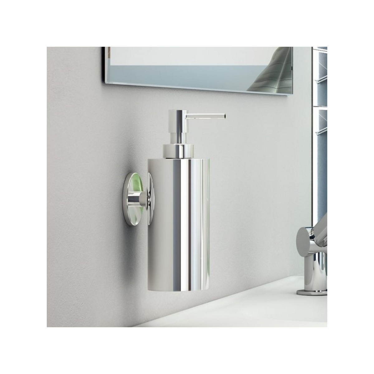 Cana distributeur de savon liquide mural à coller chromé chromé 62x98x186 mm - LAUFEN H3831320040011 