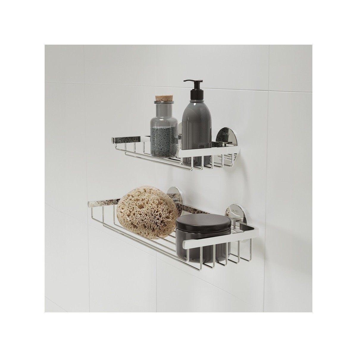 Cana porte-savon grille 20x11 cm à coller chromé chromé 200x112x55 mm - LAUFEN H3851310040001 