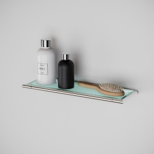 Hali tablette 40 cm chromée et verre chromé 400x126x15 mm - LAUFEN H3851710040001 