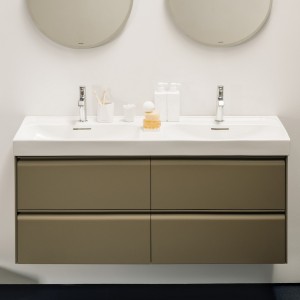 Meda lavabo double mural ou à poser sur meuble blanc lcc 1300x460x80 mm - LAUFEN H8141124001091 