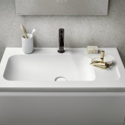 Meda lavabo slim en marbond à poser sur meuble blc 780x450x132 - LAUFEN H8141170001111 