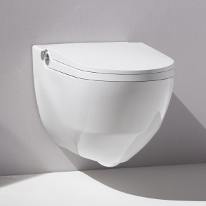 Riva wc lavant avec abattant céramique blanc mat, bouton titanium black mat - LAUFEN H8206917650001 