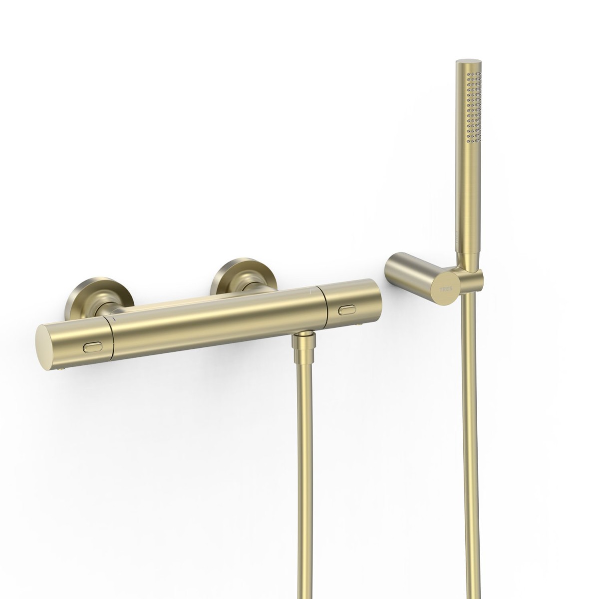 Robinet thermostatique mural pour douche Over-wall Cava doré  - TRES 19016429CA 