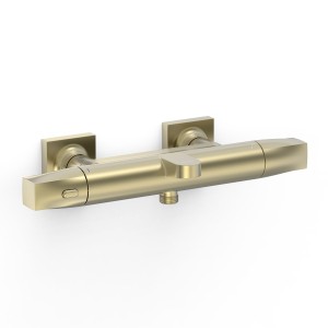 Robinet thermostatique mural pour baignoire et douche Over-wall Cava doré  - TRES 19017405CA 