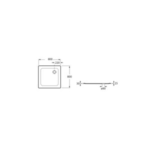receveur Blues N Plus 80X80 S/Fad Blanc - ROCA A2B1881000 