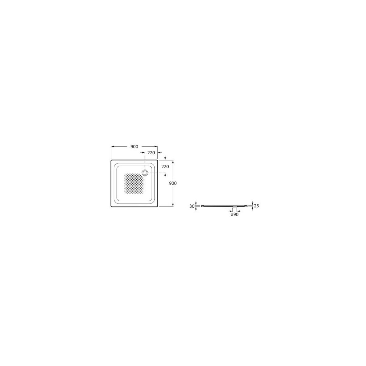 Rec Blues N Plus 90X90 A/Fad Blanc - ROCA A2B1961000 